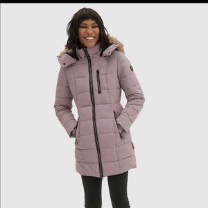 Noize steel blue mid-length parka